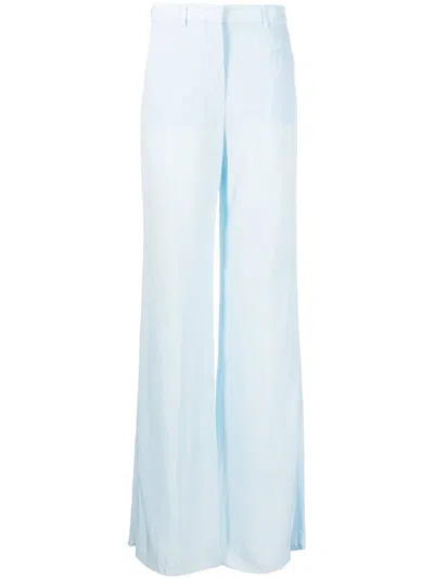 Sportmax High-waisted Straight Trousers In Blue