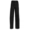 Sportmax Straight-leg Denim Pants With Adjustable Waistband In Black