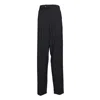 Sportmax Straight-leg High-waisted Wool Trousers In Black