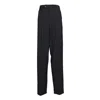 Sportmax Straight-leg High-waisted Wool Trousers In Black