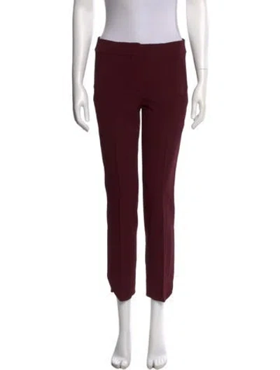 Pre-owned Sportmax Straight Leg Pants In Burgundy