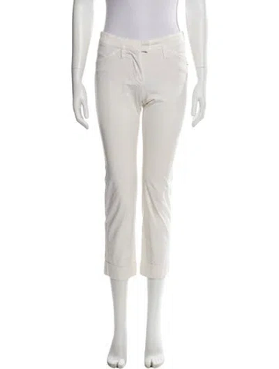 Pre-owned Sportmax Straight Leg Pants In White