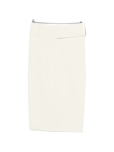 Sportmax Straight Midi Skirt In White