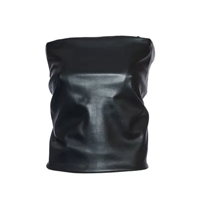 Sportmax Straight Neckline Draped Top With Double-slider Zip In Black