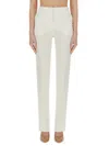 Sportmax Straight-fit Tailored Pants With Mid-rise Waist In White