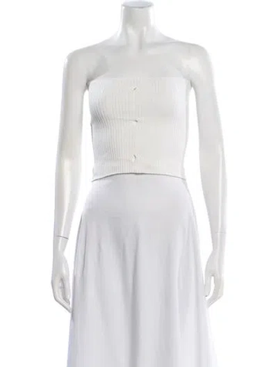 Pre-owned Sportmax Strapless Crop Top In Neutral