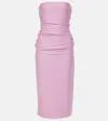 Sportmax Strapless Jersey Midi Dress In Purple