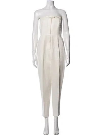 Pre-owned Sportmax Strapless Jumpsuit In Neutrals