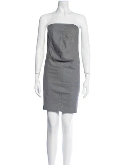 Pre-owned Sportmax Strapless Mini Dress In Grey