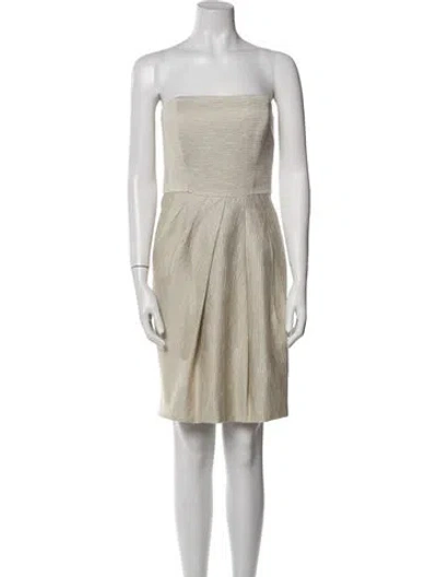 Pre-owned Sportmax Strapless Mini Dress In Neutral