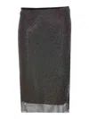 Sportmax Zinnia Knee-length Fitted Mesh Skirt In Black