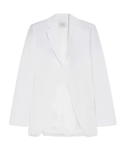 Sportmax Stretch Bi-material Blazer In Optical White
