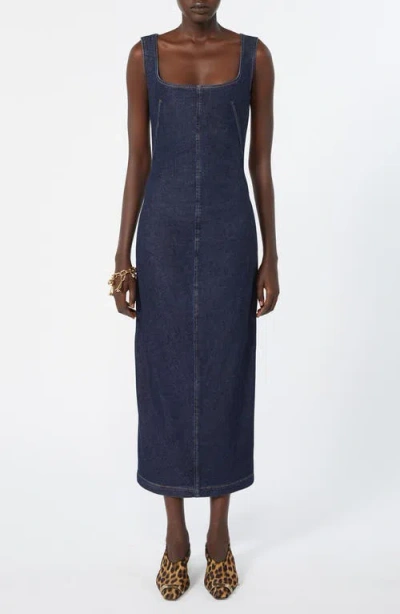 Sportmax Stretch Denim Sheath Dress In Blue