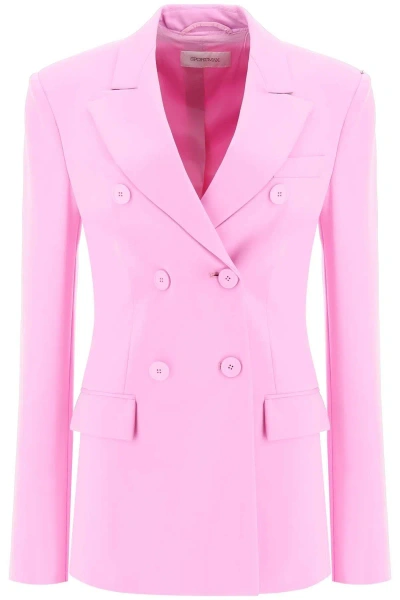 Sportmax Stretch Jersey Double-breasted Blazer In Rosa Baby