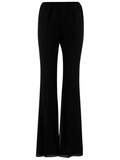 Sportmax Stretch Silk Runaway Pants In Black
