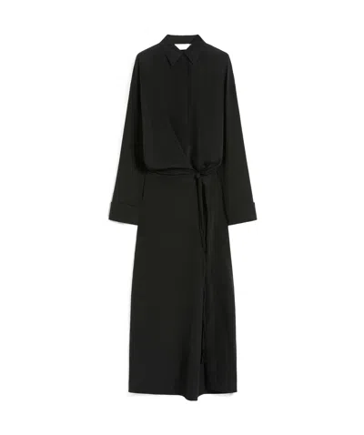 Sportmax Stretch Silk Shirt Dress - Black