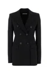 Sportmax Double-breasted Jacket Featuring Button Detailing In Black