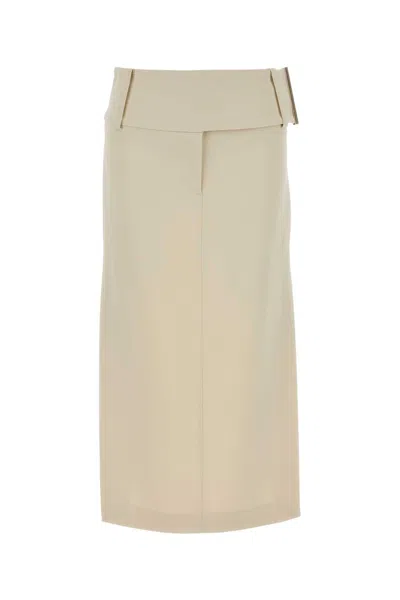 Sportmax Stretch Viscose Fronda Skirt In White