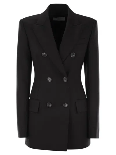 Sportmax Stretch Wool Fitted Blazer In Black