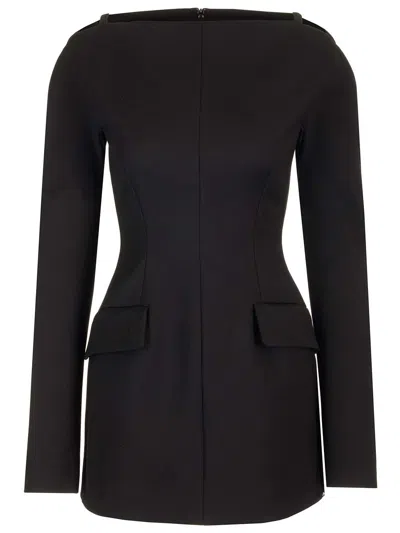 Sportmax Stretch Wool Gabardine Mini Dress Dresses Black