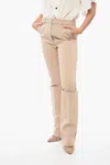 Sportmax Straight Leg Trousers With Pockets And Belt Loops In Beige