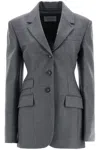 Sportmax Single-breasted Tailored Blazer In Grey