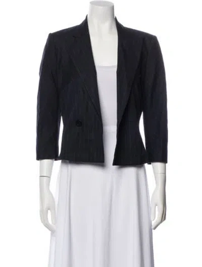 Pre-owned Sportmax Striped Blazer In Gray