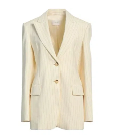 Sportmax Striped Blazer In Gold