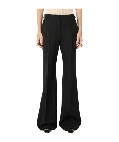Sportmax Striped Casual Trousers In Black