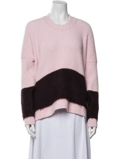 Pre-owned Sportmax Striped Crew Neck Sweater In Pink
