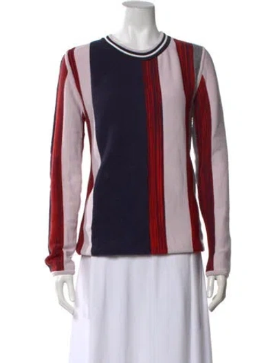 Pre-owned Sportmax Striped Crew Neck Sweater In Purple