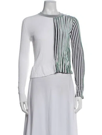 Pre-owned Sportmax Striped Crew Neck Top In Multicolor