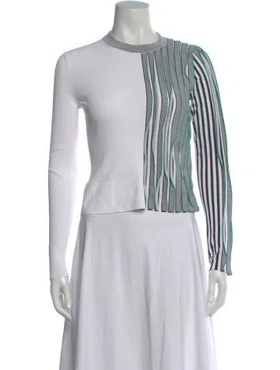 Pre-owned Sportmax Striped Crew Neck Top W/ Tags In White