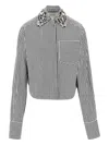 Sportmax Striped Embellished Shirt In White