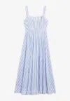 Sportmax Filmato Sleveless Cotton Striped Midi Dress Dresses Multicolor In Multi