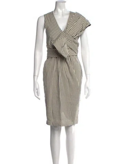 Pre-owned Sportmax Striped Knee-length Dress In Black