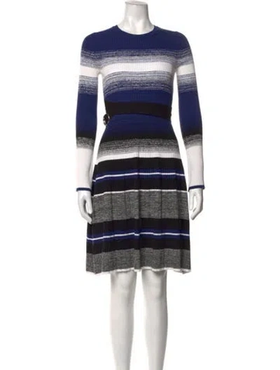 Pre-owned Sportmax Striped Knee-length Dress In Blue
