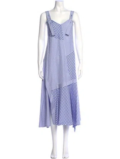 Pre-owned Sportmax Striped Long Dress In Blue