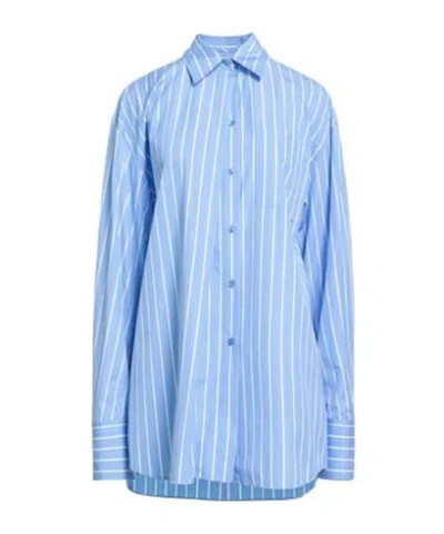 Sportmax Striped Long-sleeve Shirt In Blue