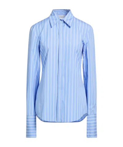 Sportmax Striped Long-sleeved Shirt In Blue