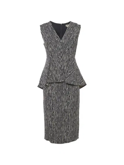 Pre-owned Sportmax Striped Midi Dress In Blue
