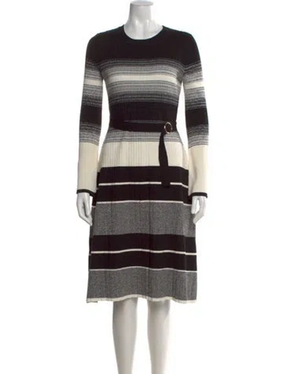 Pre-owned Sportmax Striped Midi Length Dress In Black