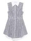 Sportmax Blackwhite Striped Mini Dress In Black