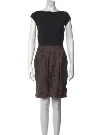 Pre-owned Sportmax Striped Mini Dress In Black/brown