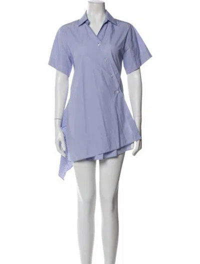Pre-owned Sportmax Striped Mini Dress In Blue