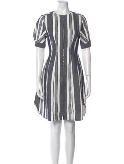 Pre-owned Sportmax Striped Mini Dress In Blue