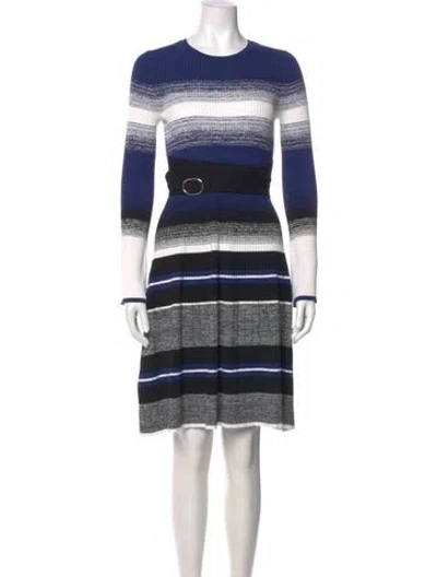 Pre-owned Sportmax Striped Mini Dress In Blue