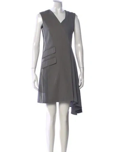 Pre-owned Sportmax Striped Mini Dress In Gray
