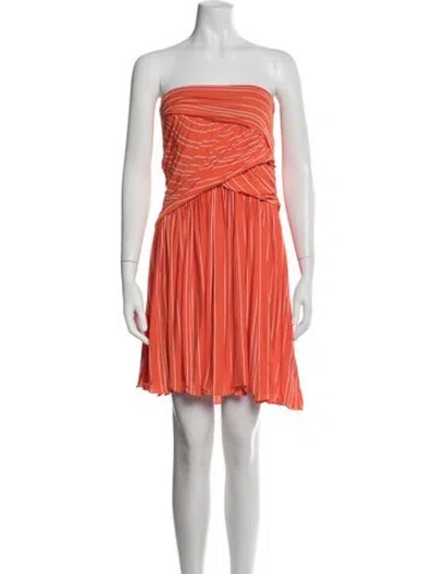 Pre-owned Sportmax Striped Mini Dress W/ Tags In Orange