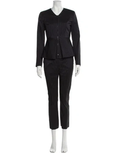 Pre-owned Sportmax Striped Pantsuit In Black